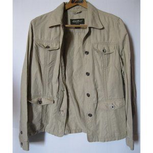 Eddie Bauer Khaki Button Down Utility Jacket